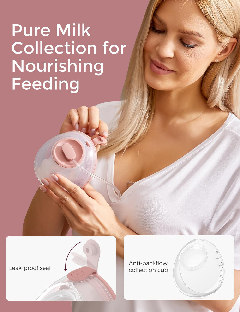 Momcozy V2 Pro leak-proof milk collection minimizes spills during pumping.
