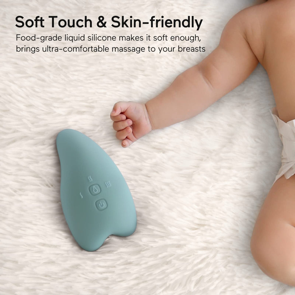 Momcozy warming lactation massager heat settings close-up adjustable comfort
