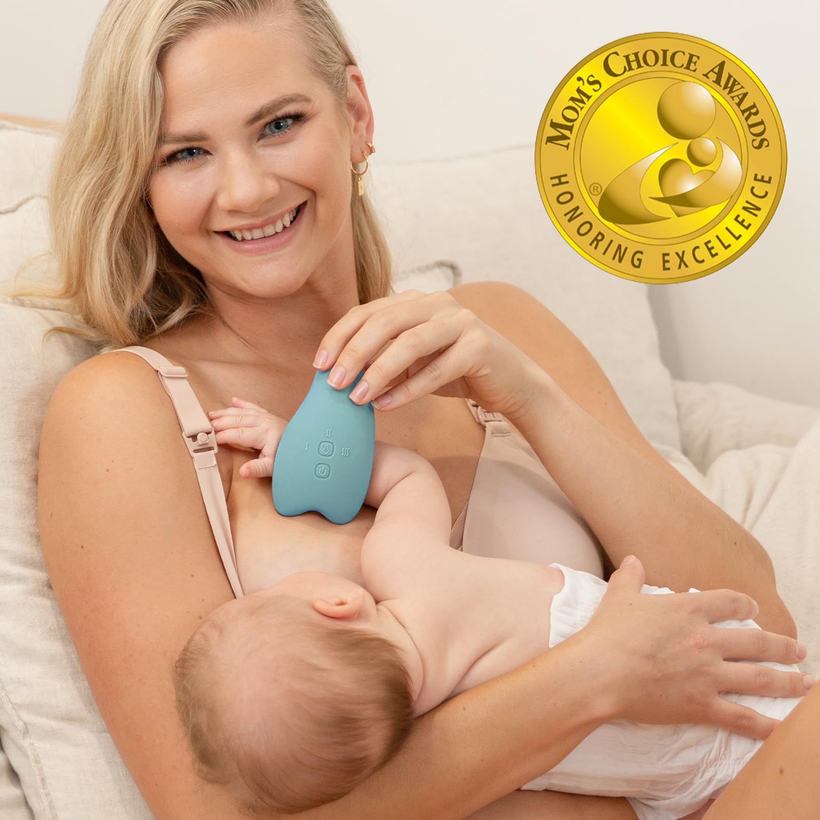 Momcozy warming lactation massager in shower close-up waterproof convenience
