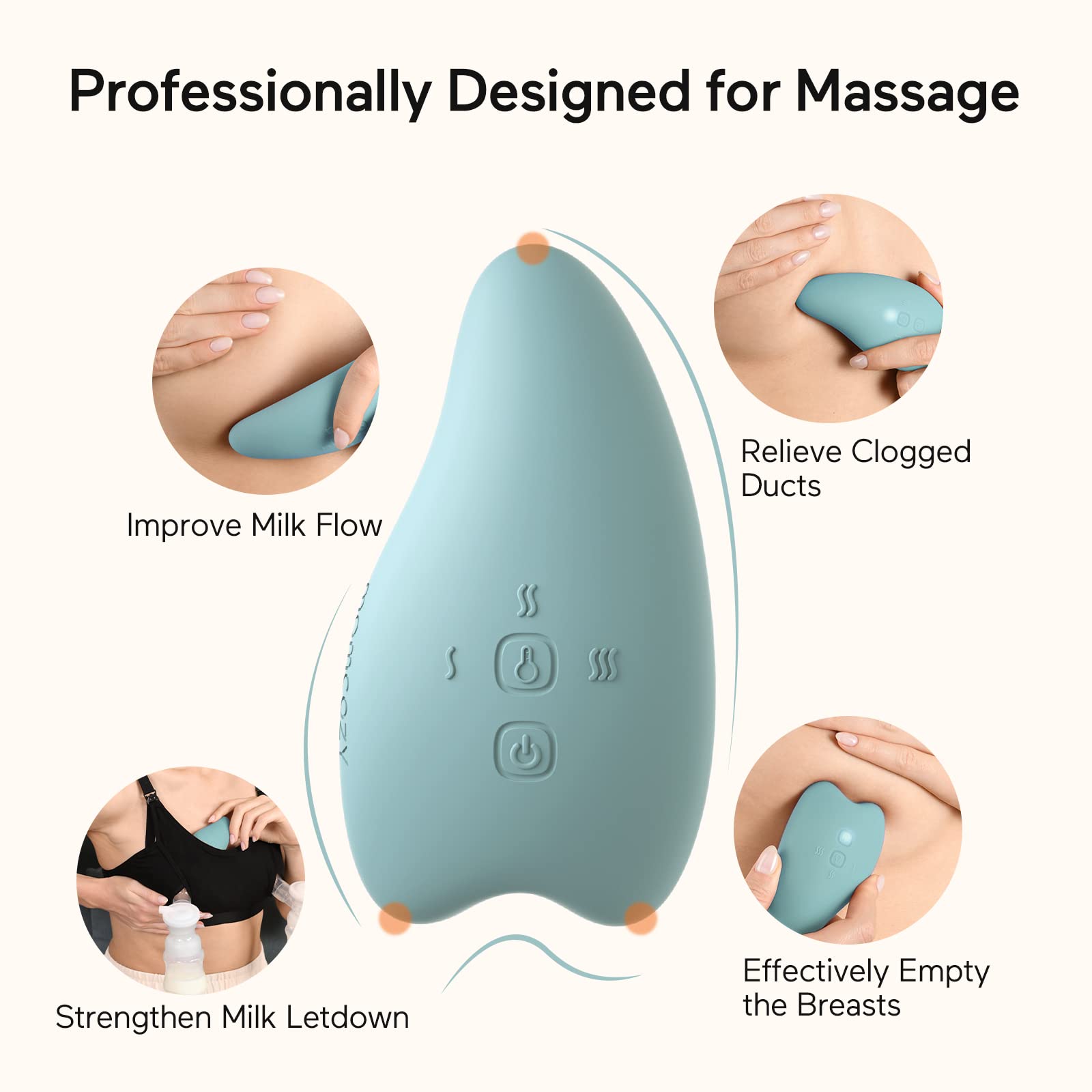 Momcozy warming lactation massager with travel pouch portable for on-the-go feeding