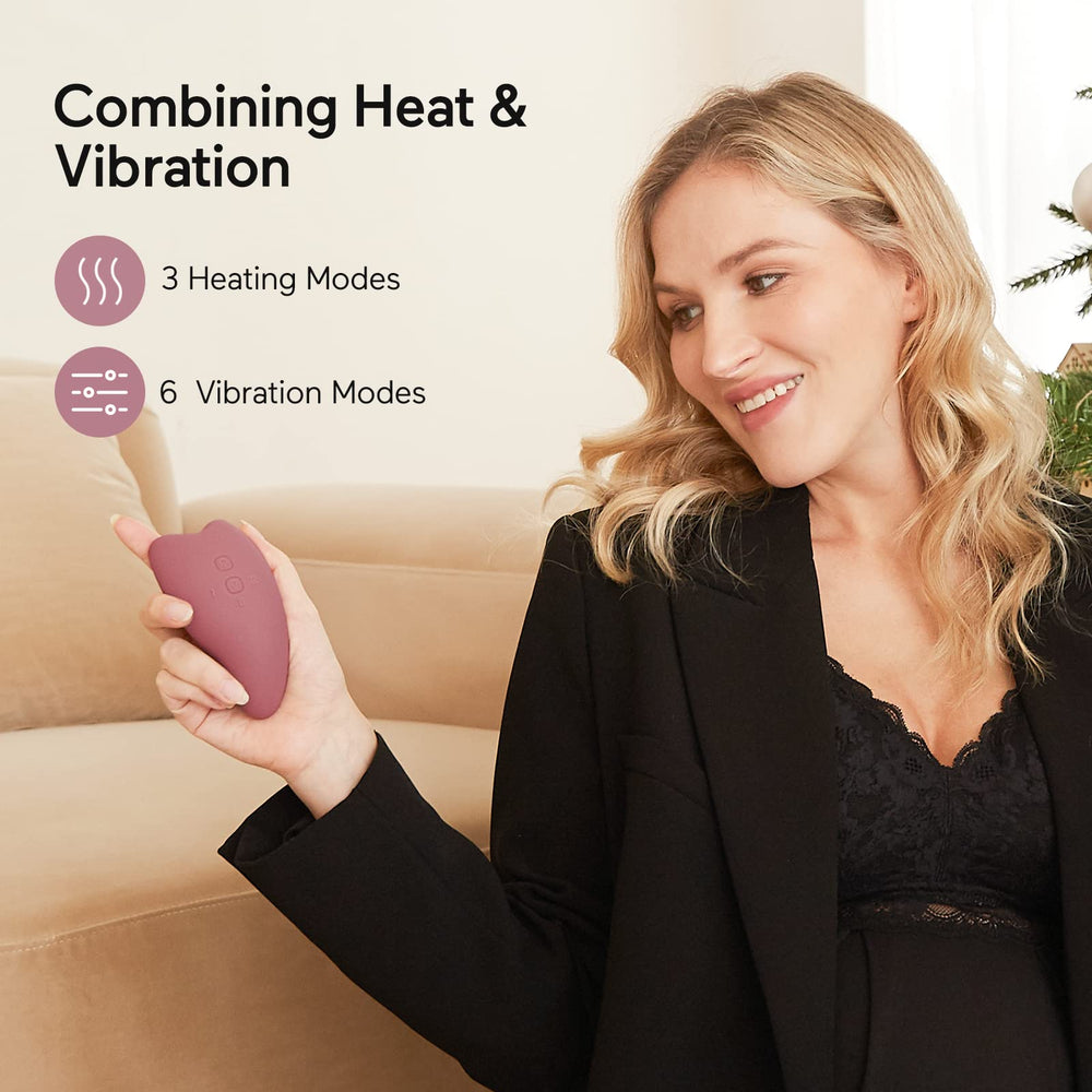 Momcozy massager with travel pouch for on-the-go pumping.