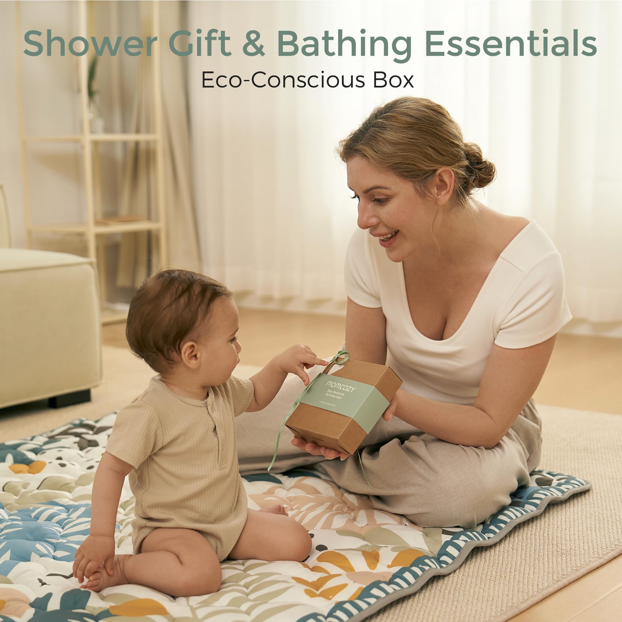 Momcozy 10x10 inch washcloths ideal for bathing and multi use