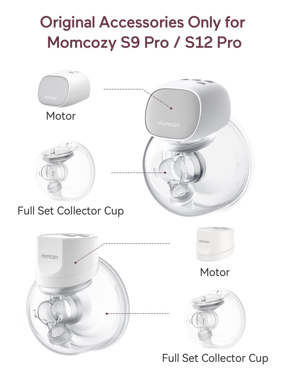 Momcozy wearable collector components simplify cleanups and quick part replacements.