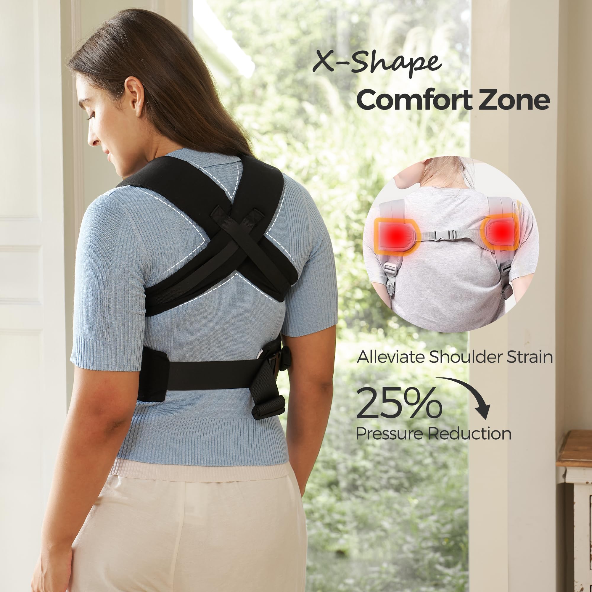 Momcozy WeeSnug easy-on-off straps simplify getting baby in and out