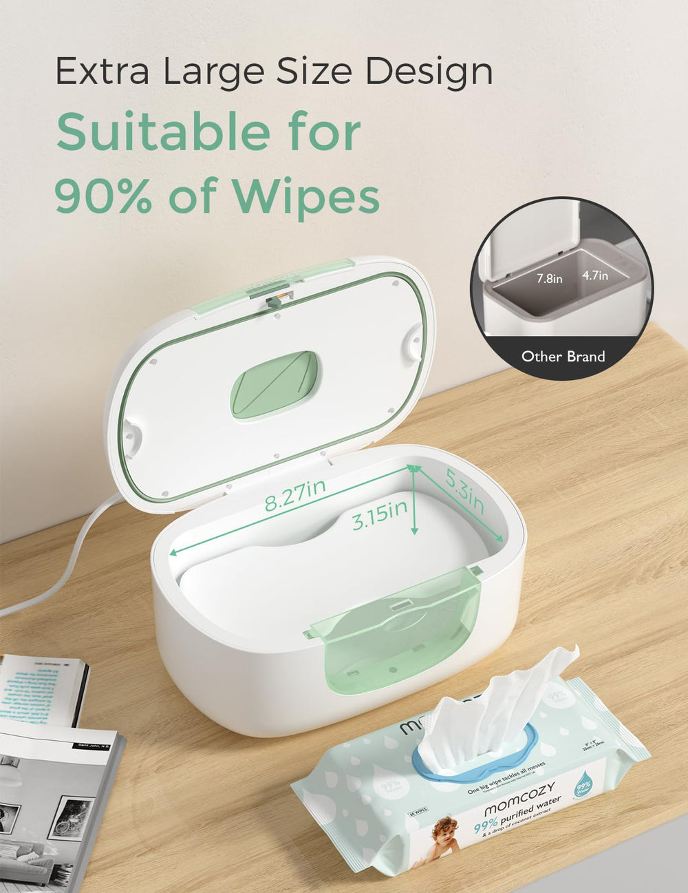 Momcozy wipe warmer innovative spring dispense supports smooth wipe retrieval