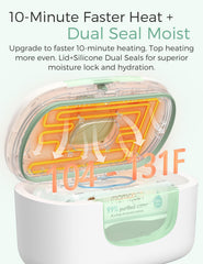 Momcozy wipe warmer nightlight settings displaying soft glow for late-night visibility
