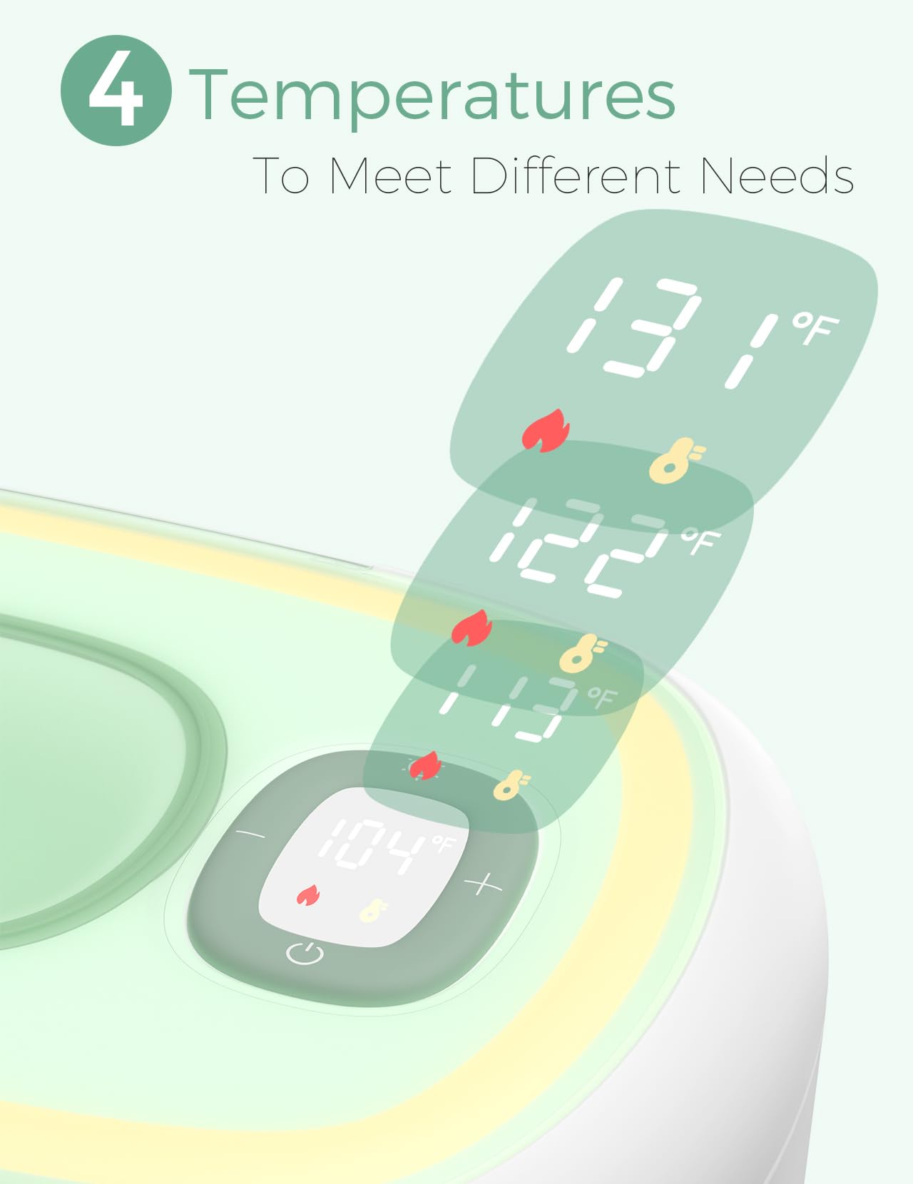 Momcozy wipe warmer four temperature modes for customizable warmth