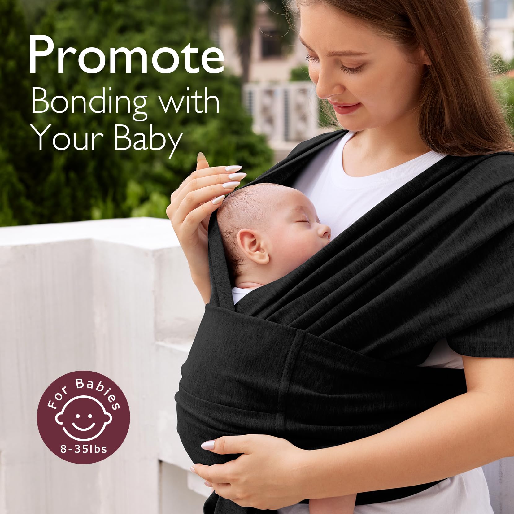 Momcozy wrap featuring adjustable buckles for a secure fit.