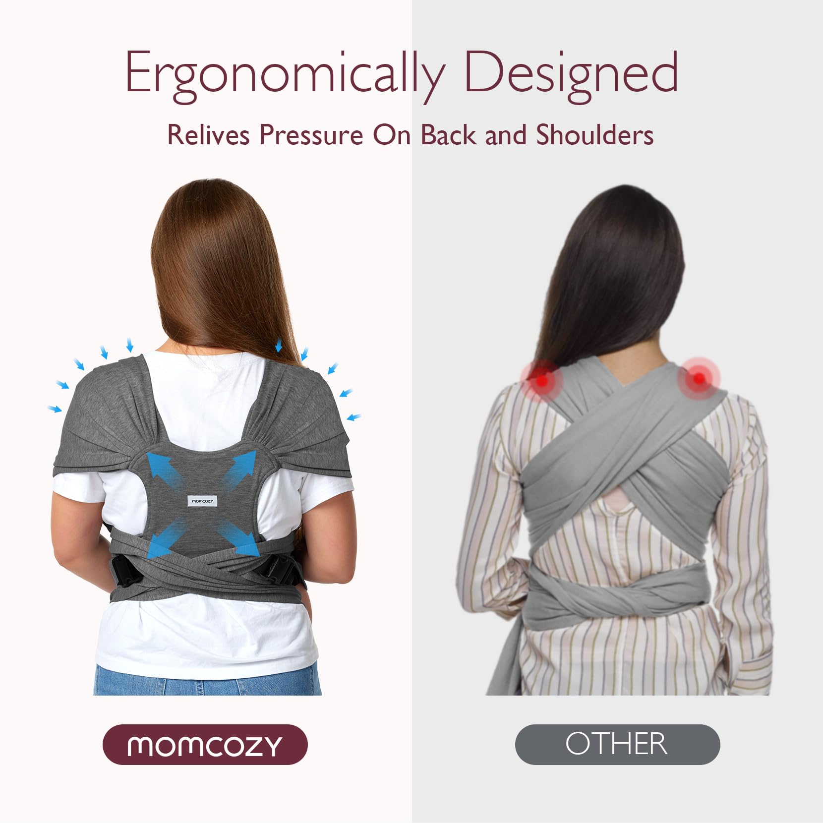 Momcozy wrap bonding moment shows calm, close contact for meaningful bonding time.
