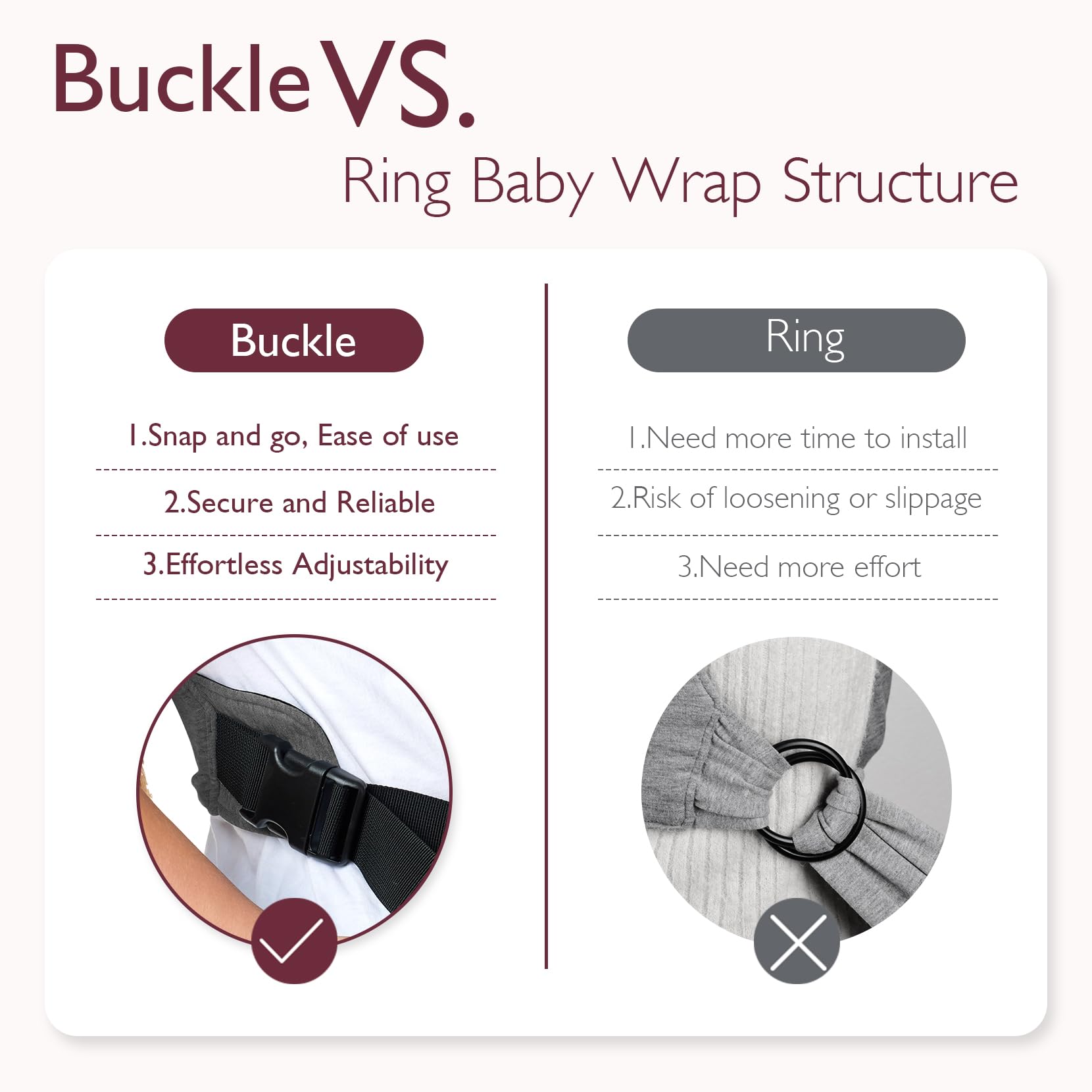 Momcozy wrap worn like a T-shirt demonstrates quick, easy-on wear for busy parents.