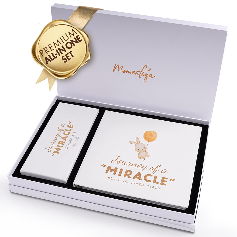 Momentiqa pregnancy journal cover, a stylish keepsake for lifelong memories.