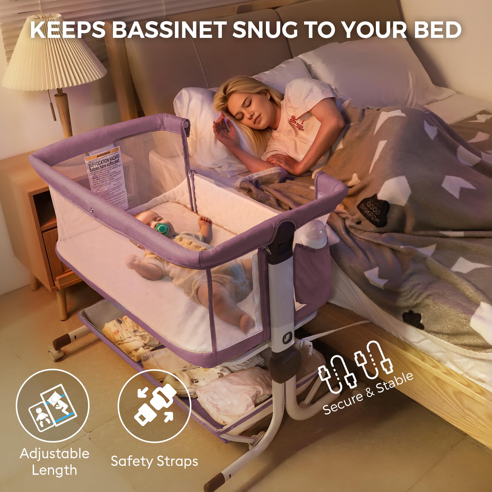 MOMFANN Storage basket keeps essentials within arm's reach during nightly routines.