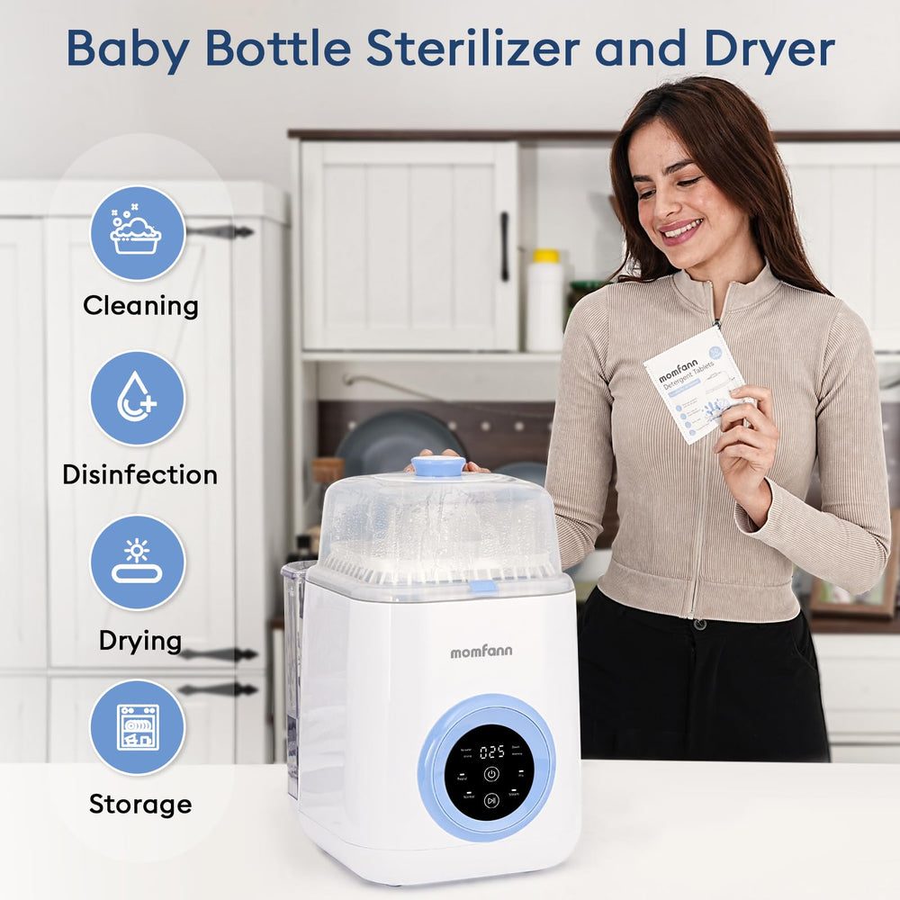 MOMFANN baby bottle washer sterilizer-dryer combines sanitizing and drying in one unit