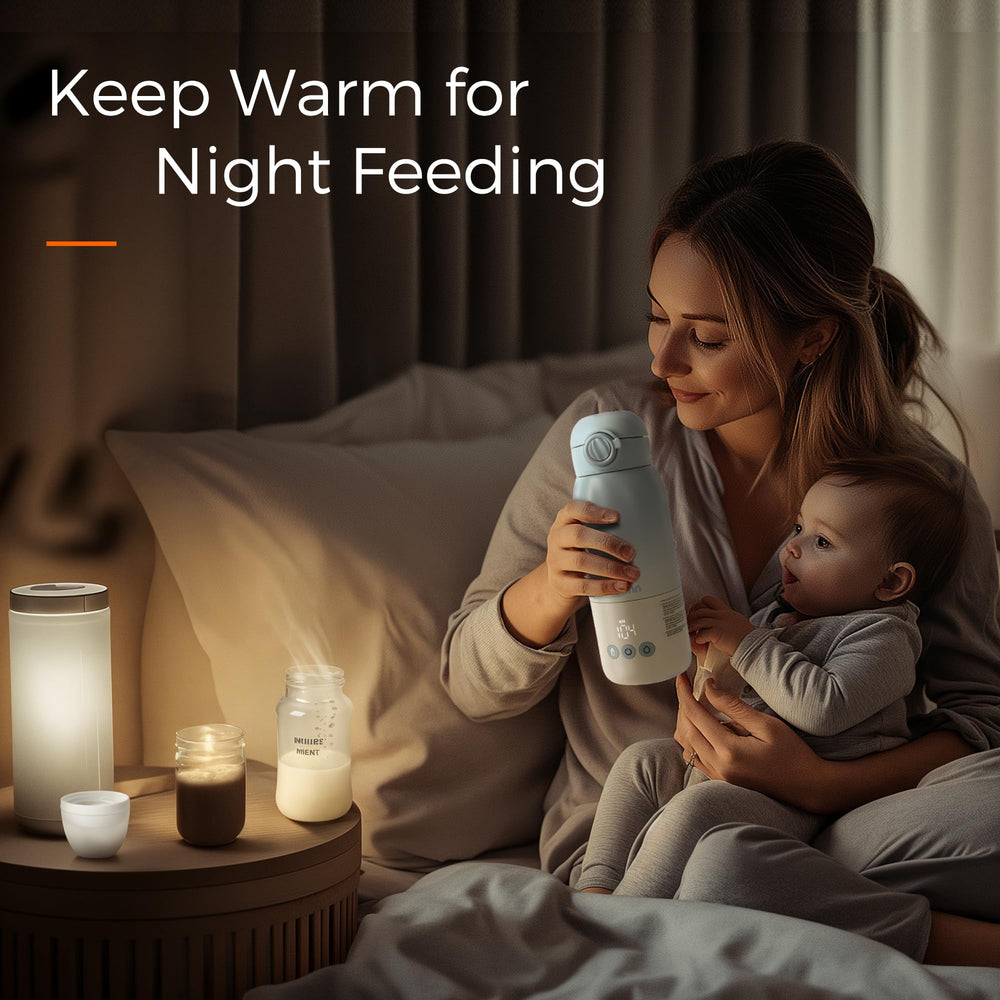 MOMFANN battery-powered warmer recharging quickly with fast charger.