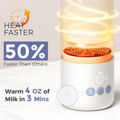 MOMFANN bottle warmer five temperature presets with LED display for precise warmth.