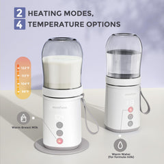 MOMFANN bottle warmer side profile highlighting compact shape for strollers