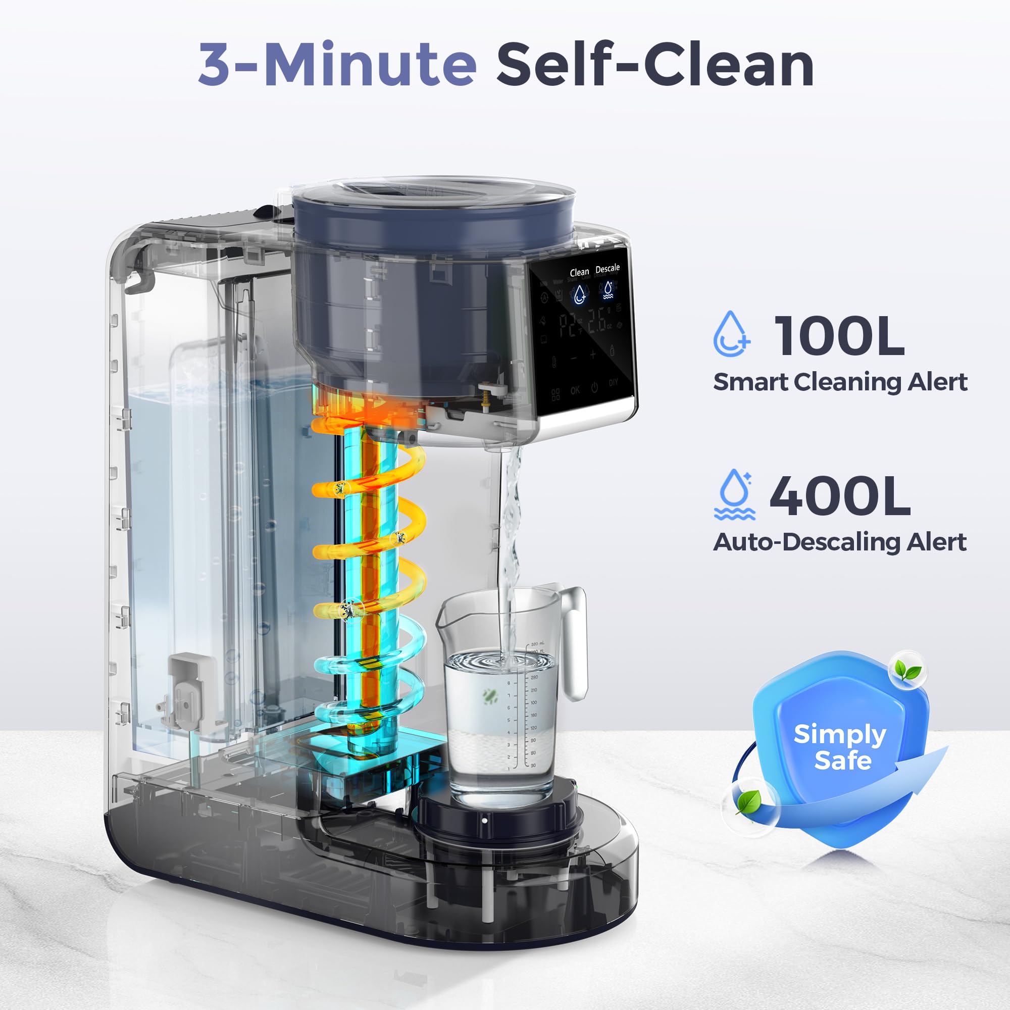 Momfann Formula Maker Pro auto-clean system simplifies maintenance and safety.