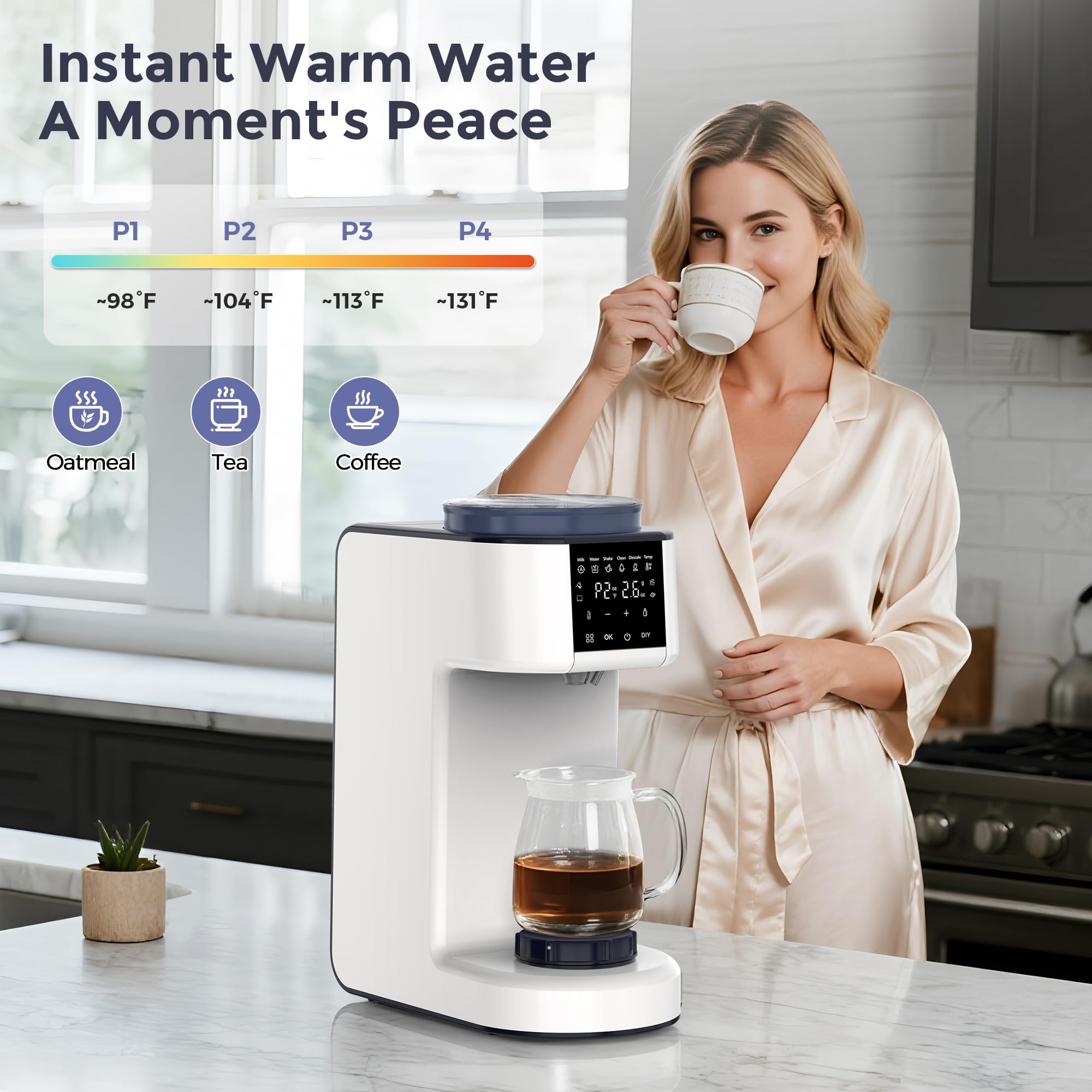 Momfann Formula Maker Pro three formula temps plus four hot water options.