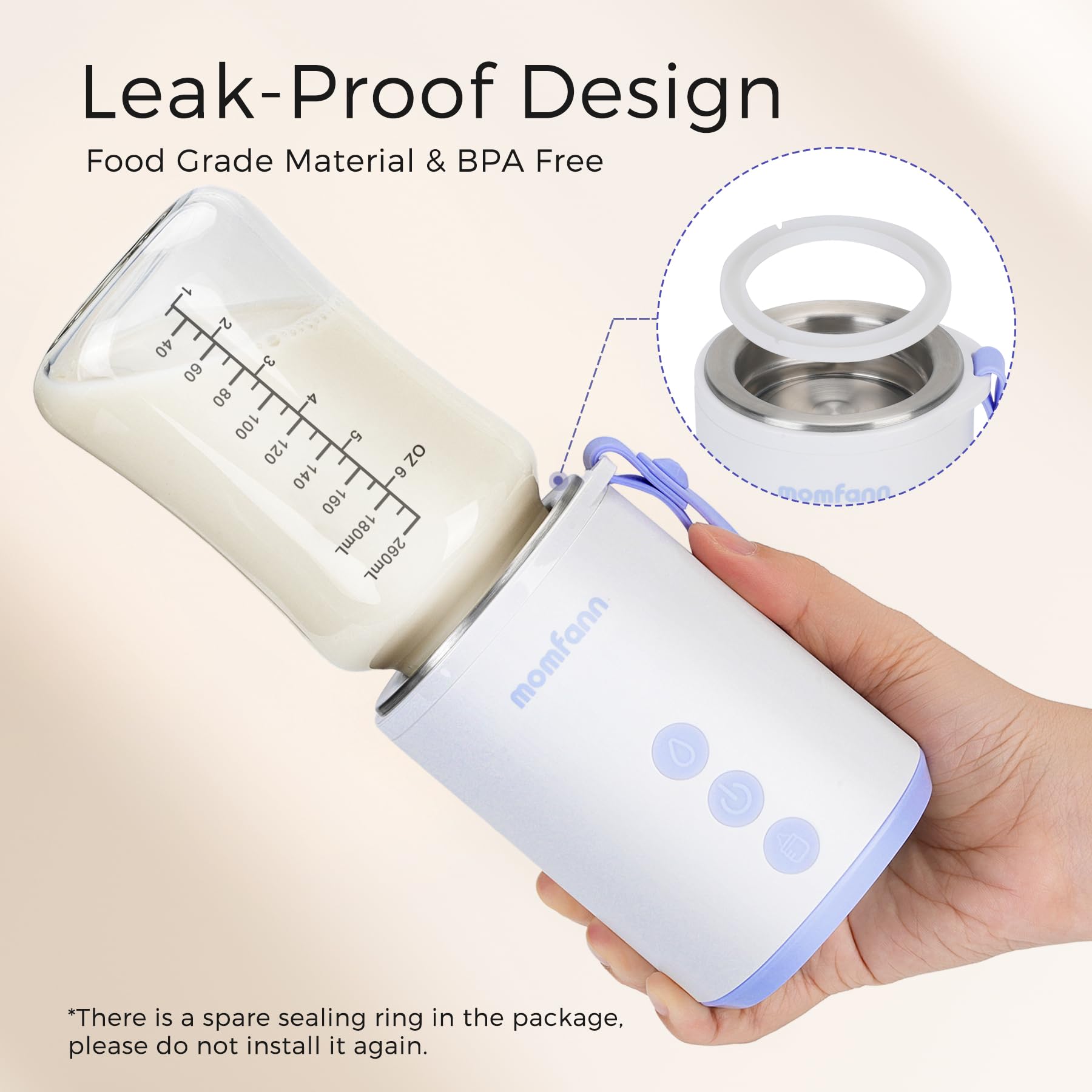 MOMFANN milk warming mode preserves nutrients with gentle heat