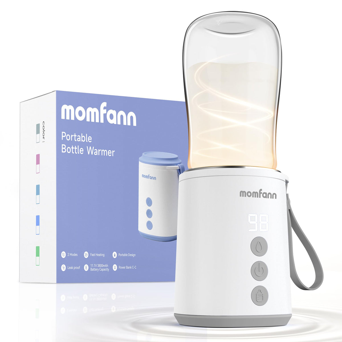 MOMFANN portable bottle warmer front view for on-the-go feeding