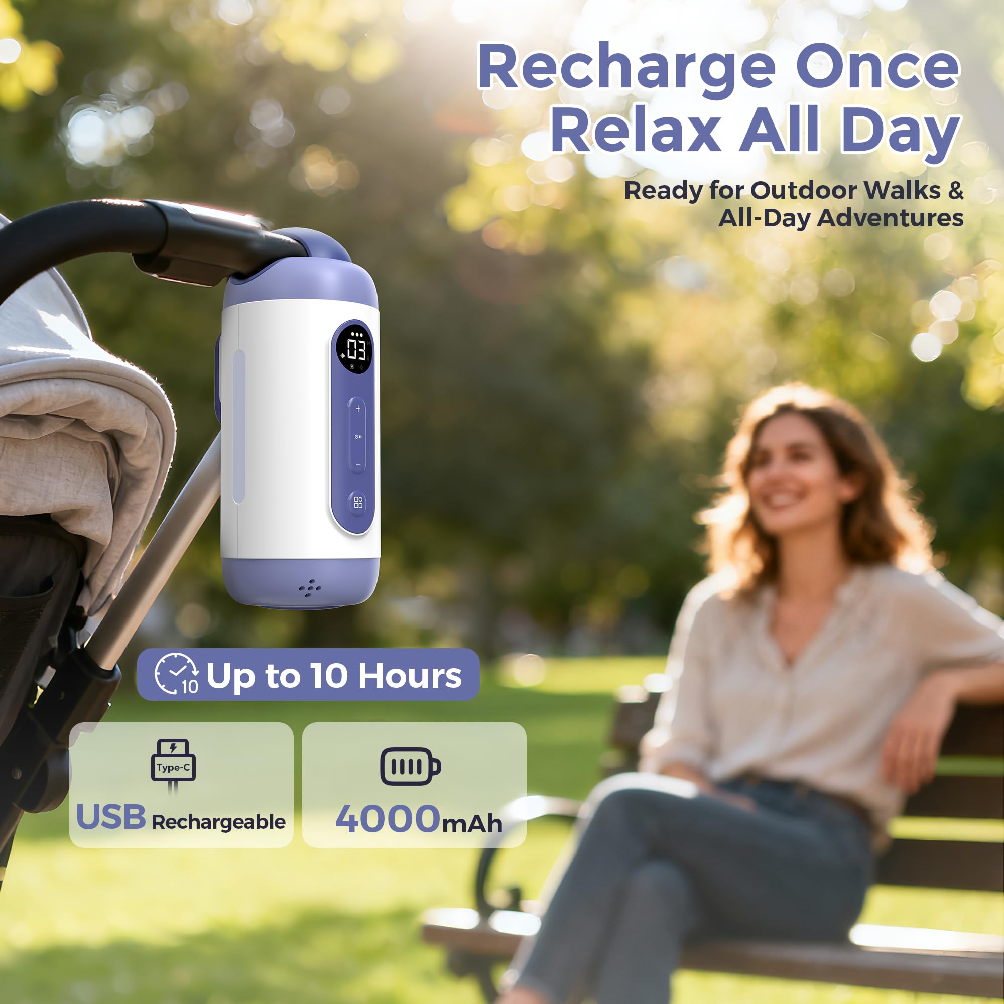 MOMFANN smart sensor activates gentle vibration to help settle baby
