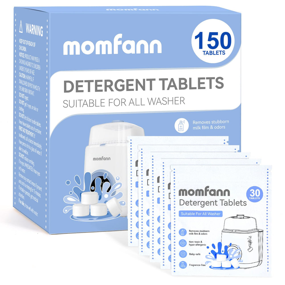 MOMFANN 150pcs tablets pack front view for powerful bottle cleaning