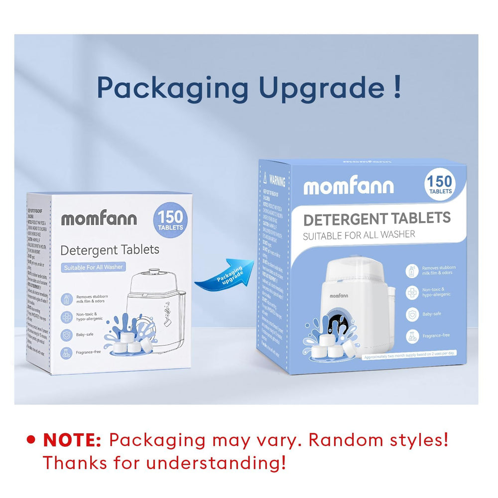 MOMFANN tablets dissolving action shown for simple, effective cleaning