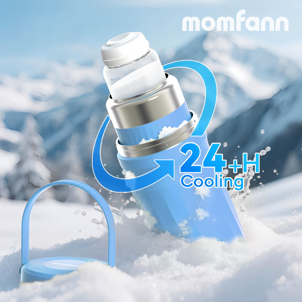 MOMFANN travel-friendly-design fits bags for on-the-go pumping.