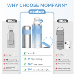 MOMFANN two-10oz-bottles included support separate milk portions.