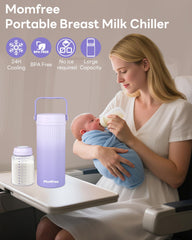 Momfree 2x11oz bottles inside highlights ample storage for daily feeds on the go.