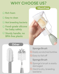 Momfree silicone tube brush reaches straws and narrow tubes for deep cleans