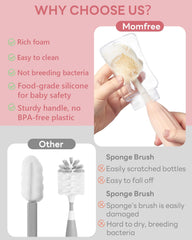Momfree silicone tube brush reaches narrow openings like straws for small tubes
