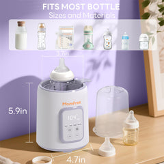 Momfree bottle-warmer-8-in-1-function showcases versatile warming for bottles and baby meals.