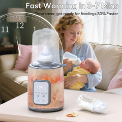 Momfree bottle warmer auto shut-off for safe, hands-free operation.