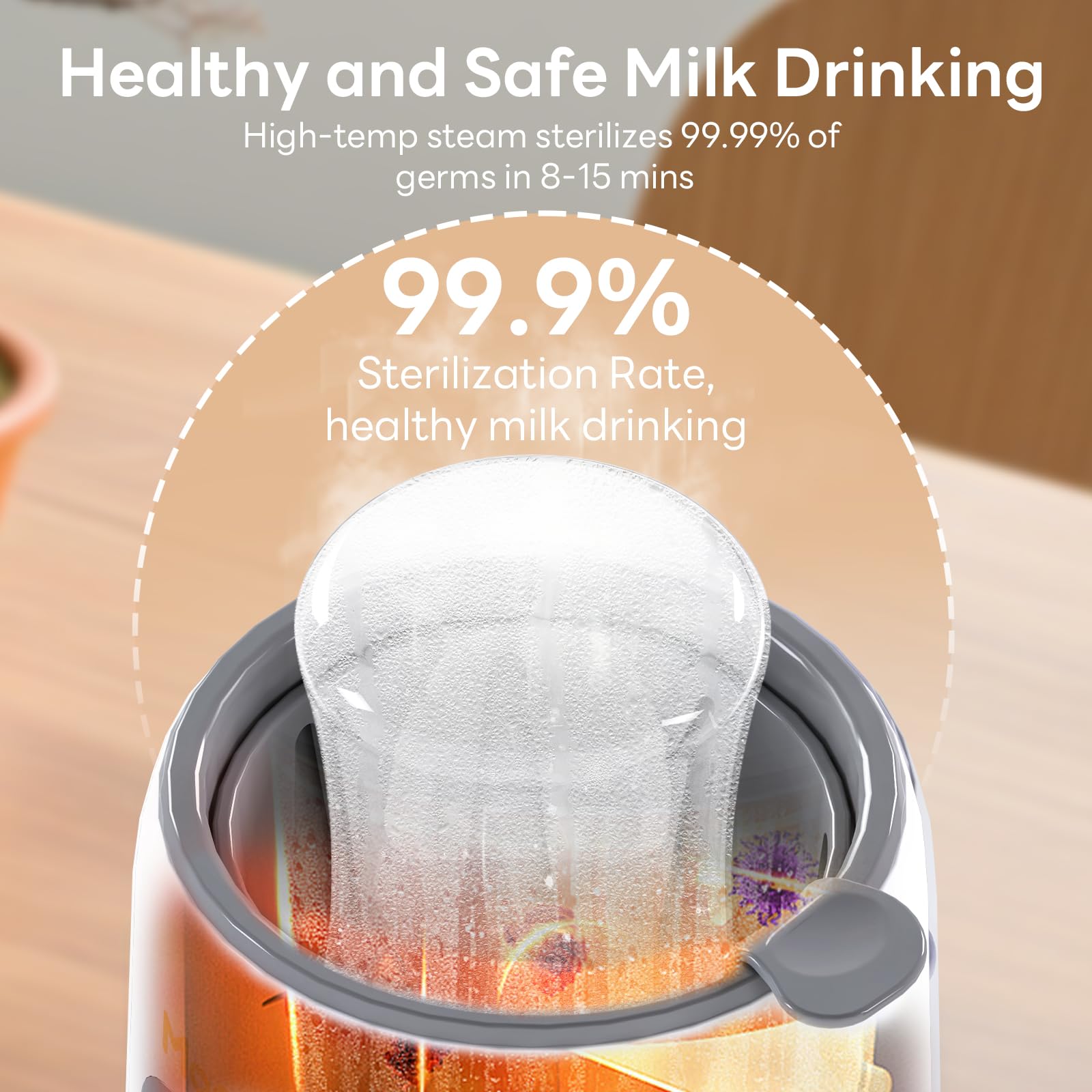 Momfree bottle warmer compact design fits in a nursery or nightstand.