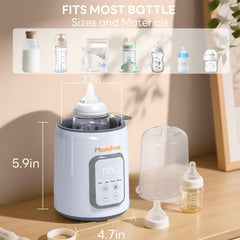 Momfree bottle warmer keeps milk warm for bedside night feeds.