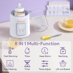 Momfree bottle warmer night-feeding-ease demonstrates quiet operation for late-night feeds.