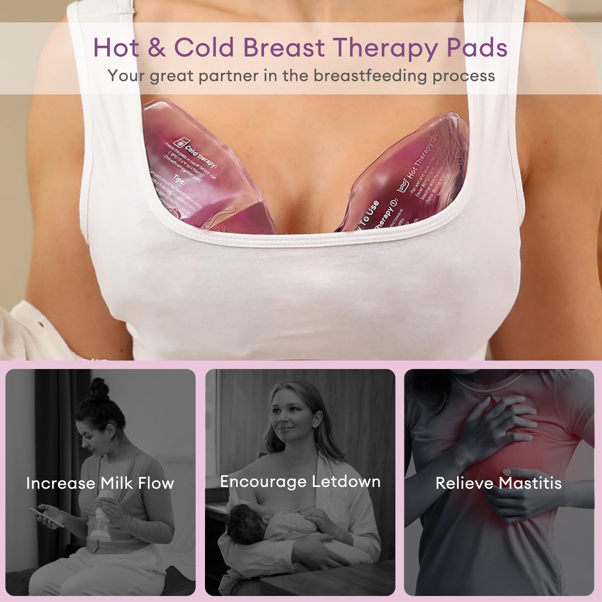 Momfree breast therapy packs help with clogged ducts during early breastfeeding.