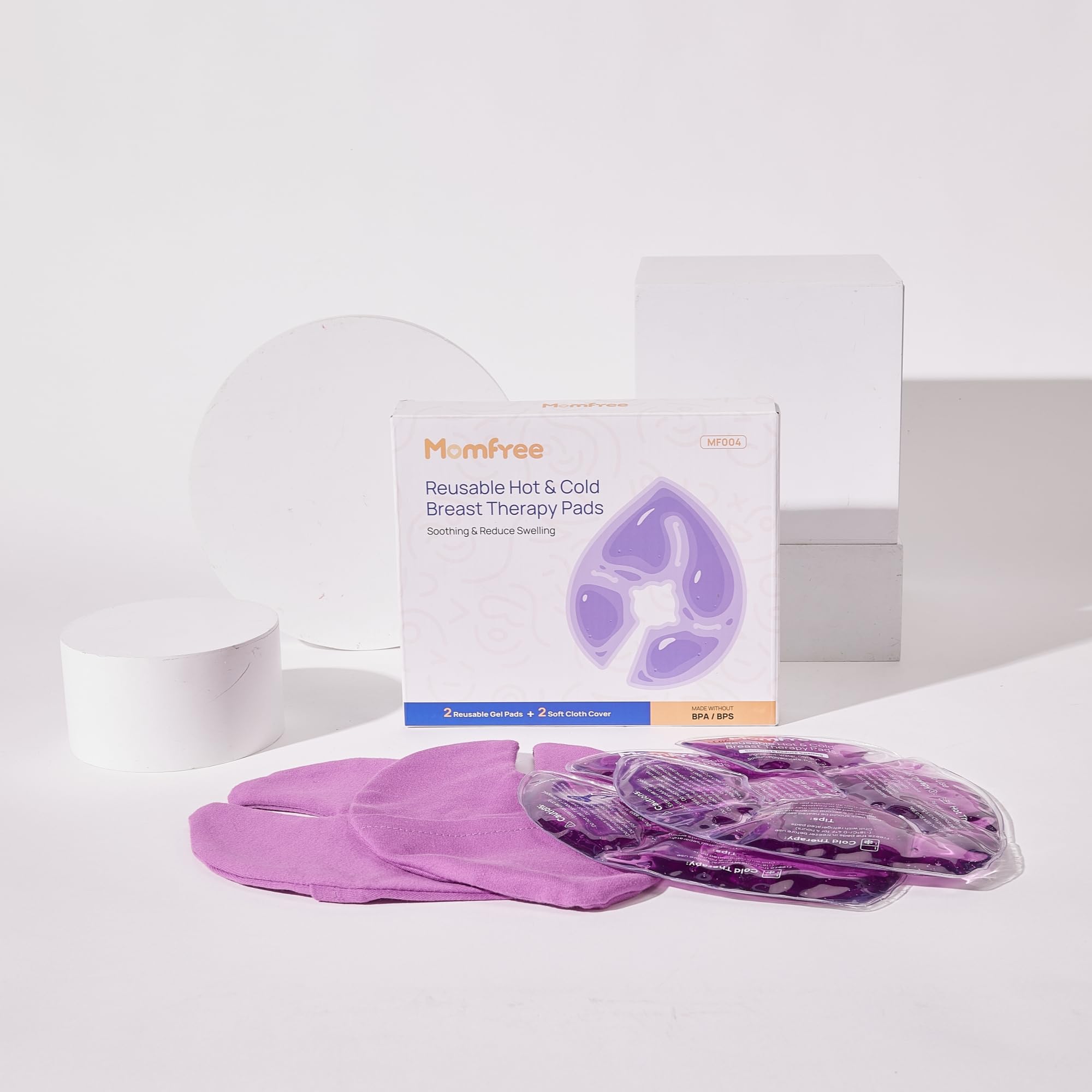 Momfree easy-use packs provide quick cooling or warming before pumping.