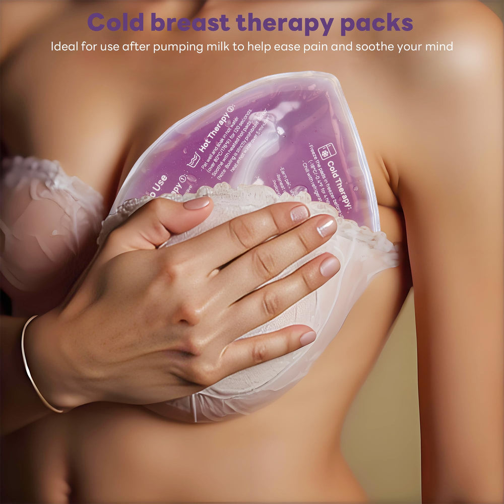 Momfree breast therapy packs frozen cold for swelling relief after pumping.