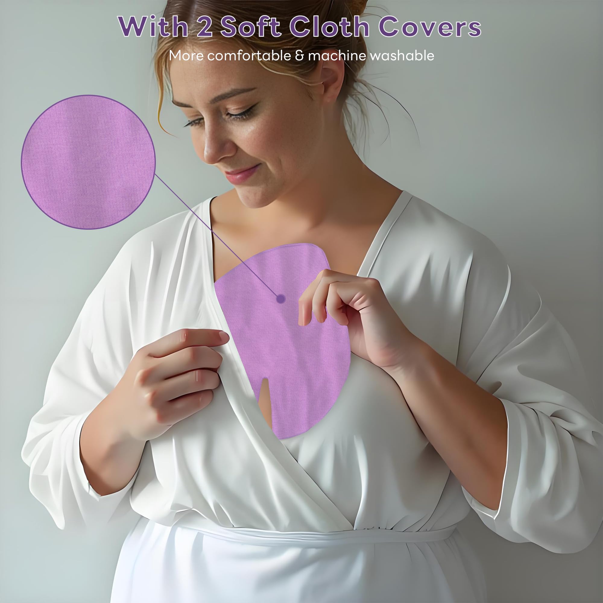 Momfree reusable packs include soft covers for skin comfort during temperature changes.