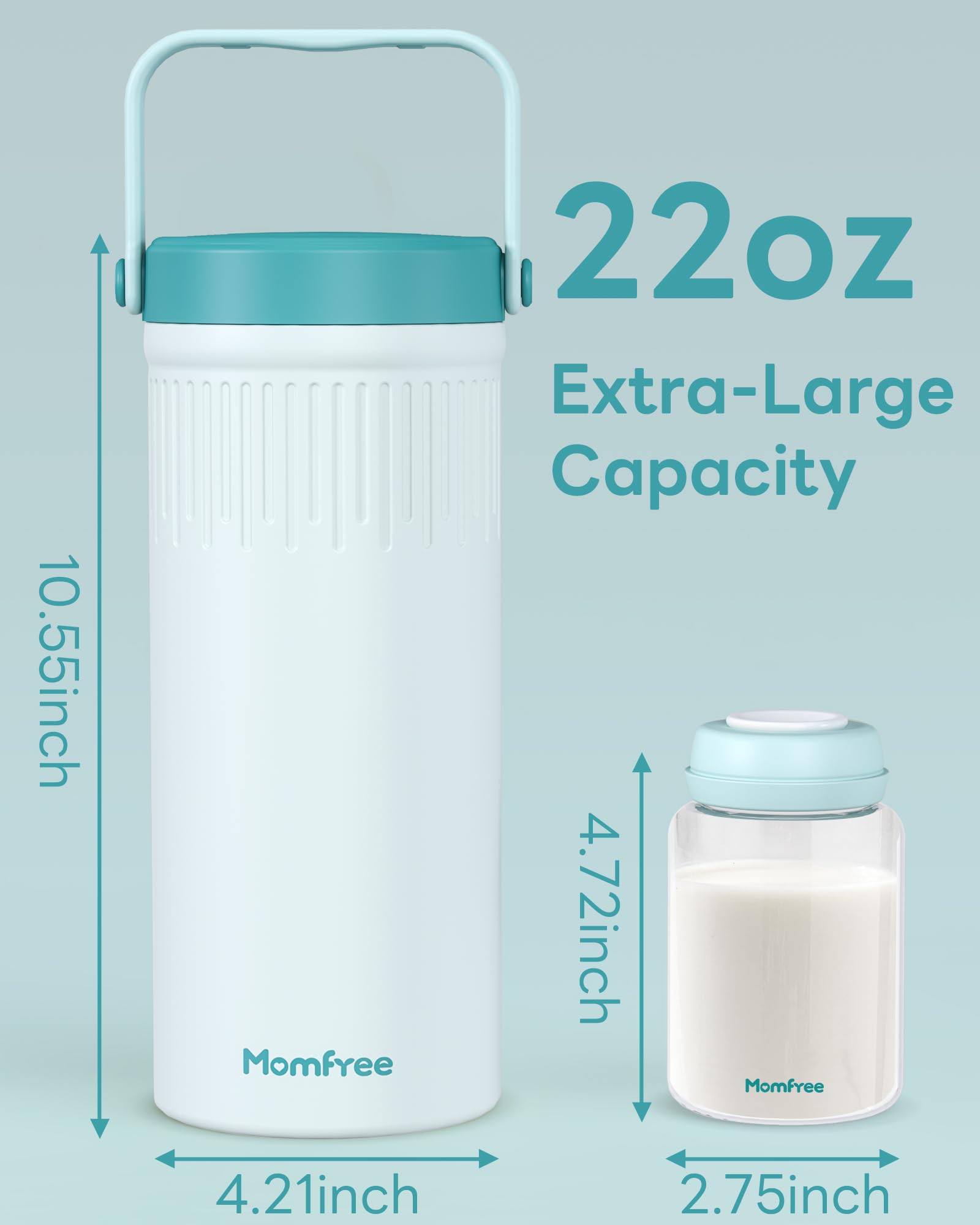 Momfree compact cube design saves space in bags and backpacks.