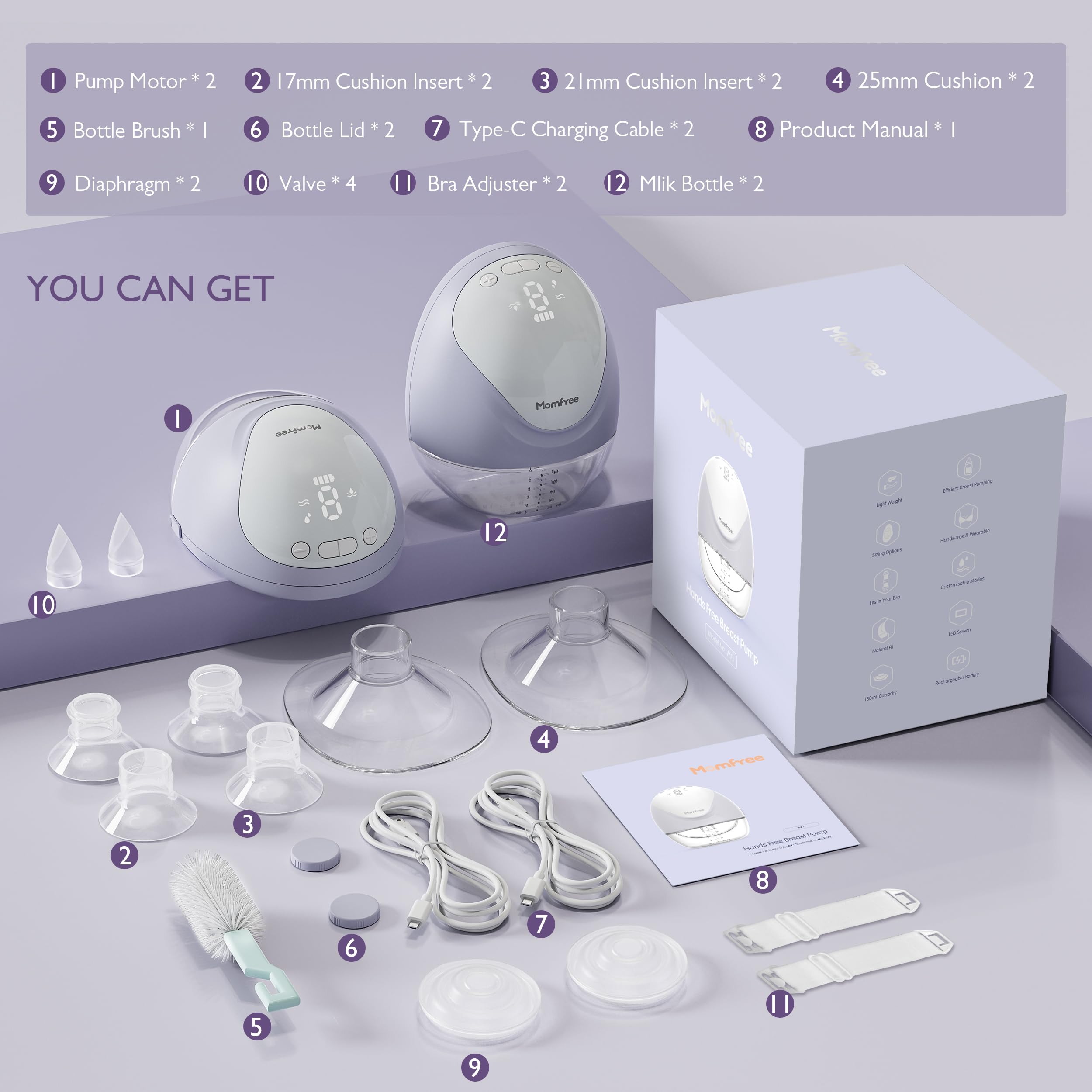 Momfree easy-clean disassembly makes hygiene quick and simple after use