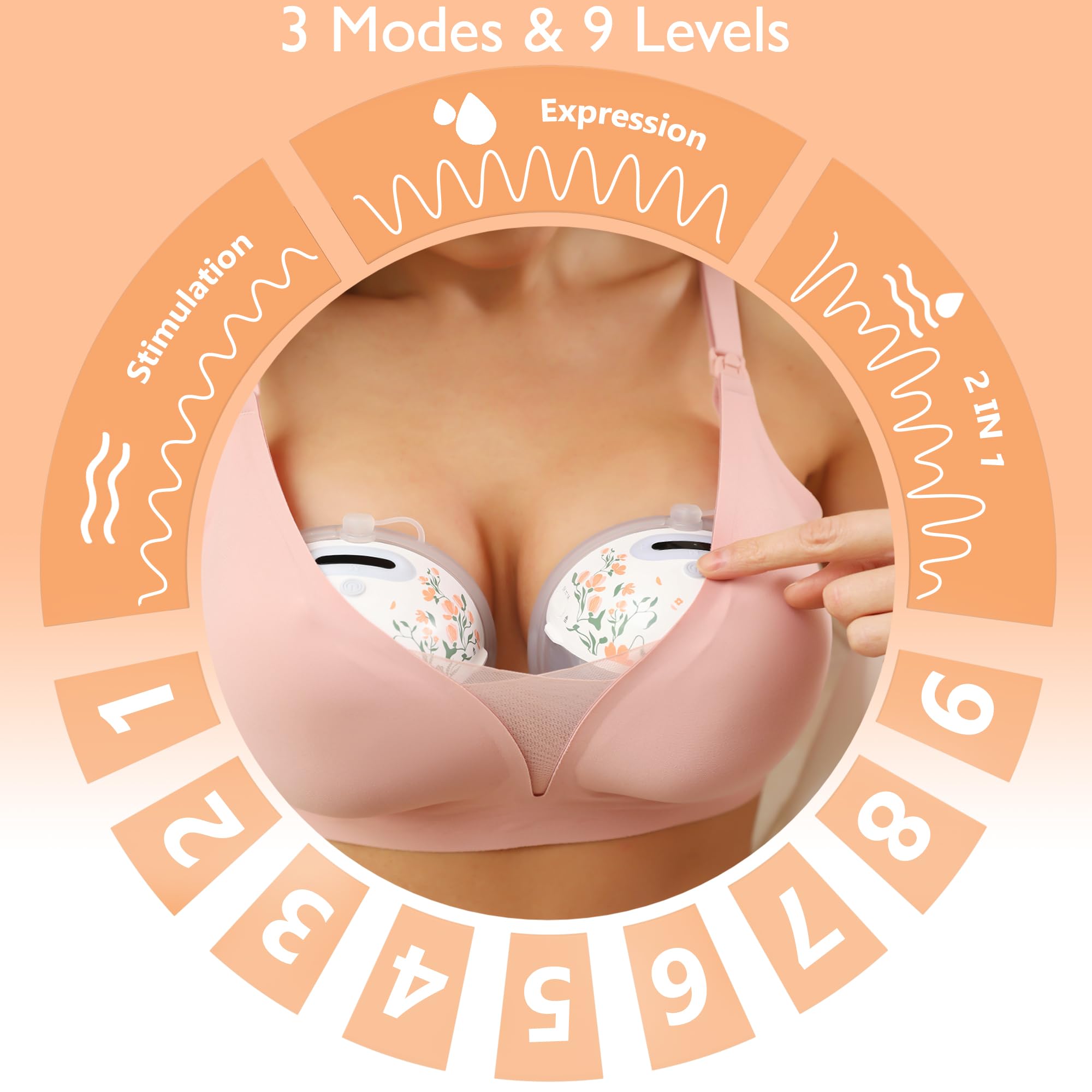 Momfree F6 app control dashboard for easy suction adjustments and tracking.