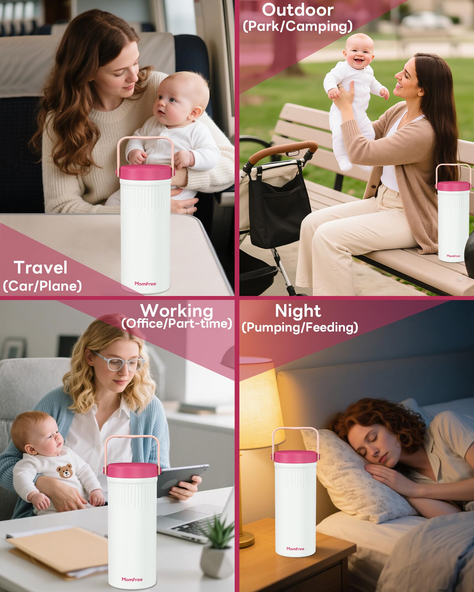 Momfree hygienic non-toxic materials support fridge-to-cooler transitions.