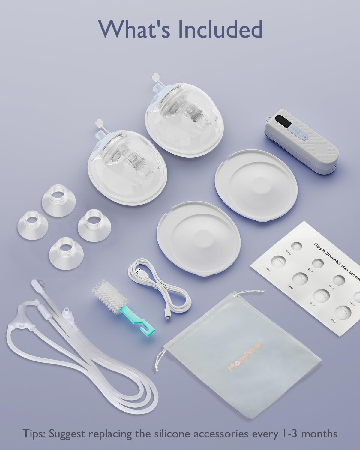 Compact, portable Momfree K3 wearable pump for on-the-go moms