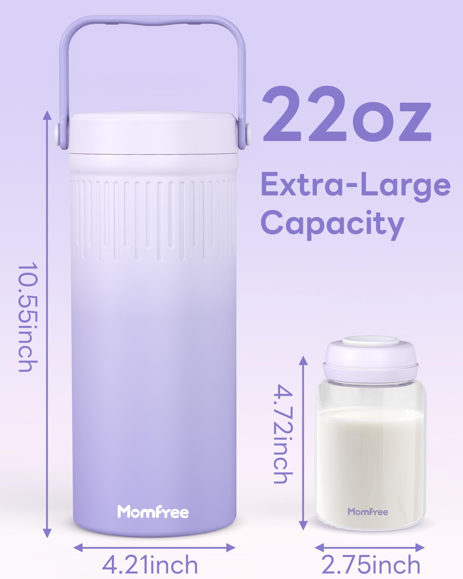 Momfree leak-proof seals on bottles ensure secure transit.