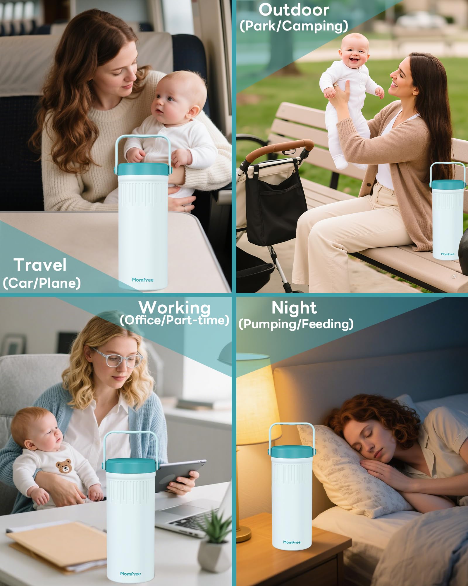 Momfree non-toxic materials support hygienic fridge-to-cooler transitions.