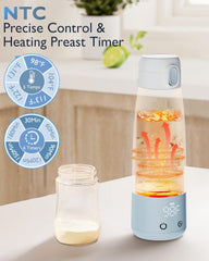 Momfree LED display highlights precise temperature control for safe warming.