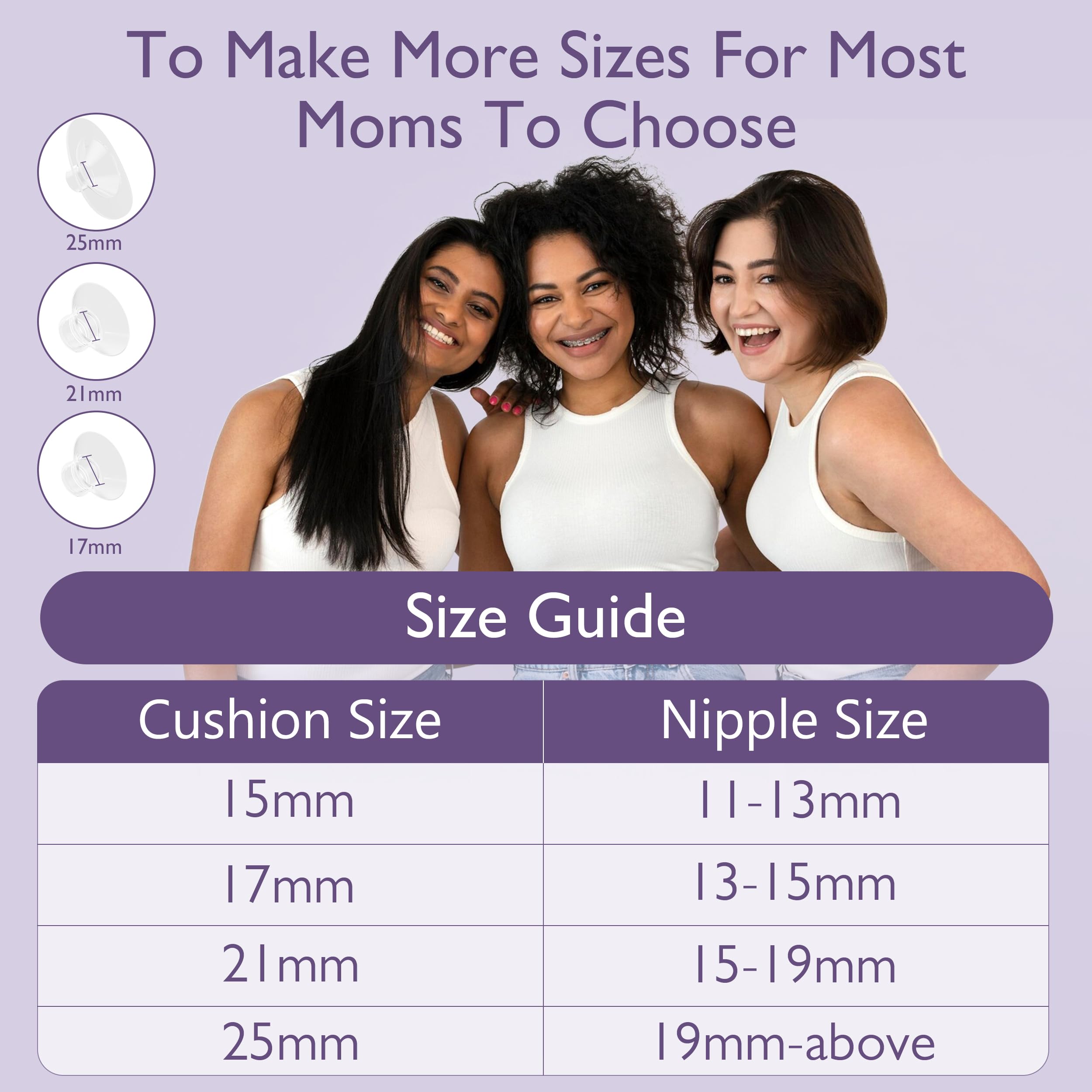 Momfree soft silicone cushion 25mm offers comfortable fit for extended pumping sessions